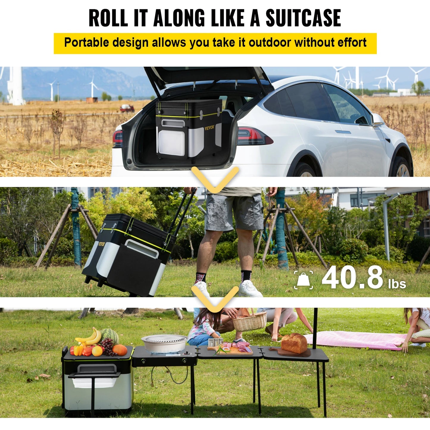 Mobile Kitchen Portable Multifunctional Camp Box w/ Wheels All in One Integrated Camping Cooking Station Foldable - Alpine Outdoor Supplies and More
