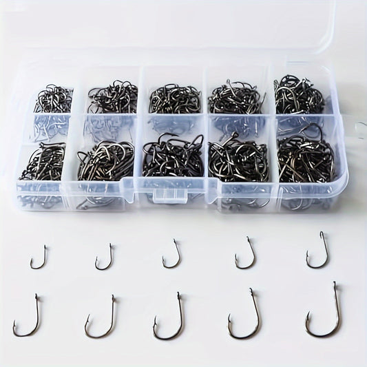 100 One Fishhook, Strong Sharp Fishhook Carbon Steel Barbed Fishhook Barbed Fishhook Size 3 4 5 6 7 8 9 10 11 12 - Alpine Outdoor Supplies and More